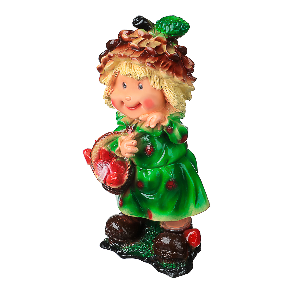 Фигура садовая Девочка-гном Шишка 35х20см гипс - #5