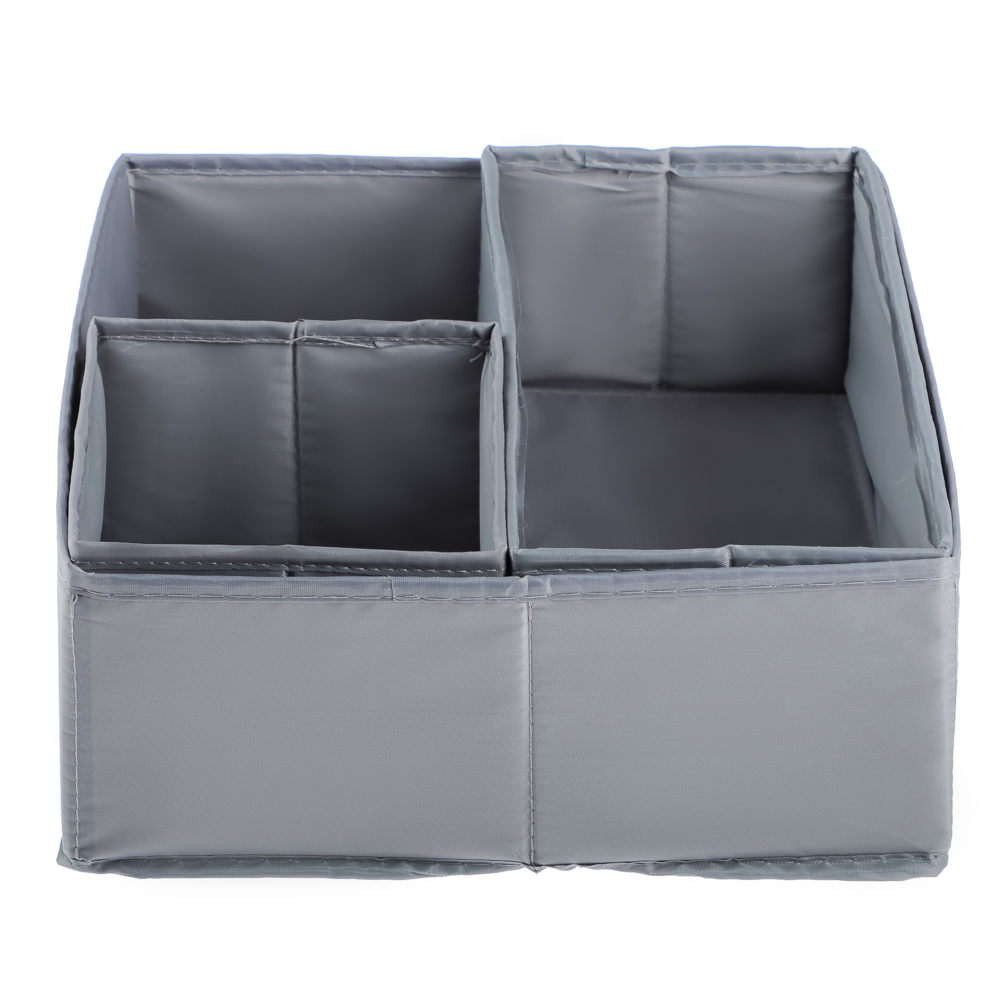 VETTA Короба без крышки, набор 3 шт., 28х28х12см, 28х14х12см, 14х14х12см, полиэстер, серый - #2