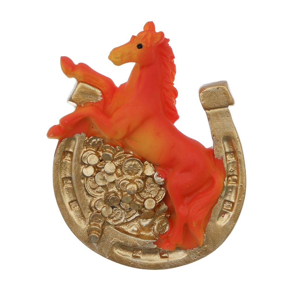 СНОУ БУМ Магнит Лошадка с подковой 5.5x2x7 см, полистоун, 4 вида - #2