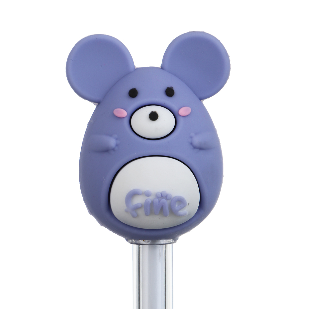 Ручка гелевая черная "Мышки", 4 вида - #7