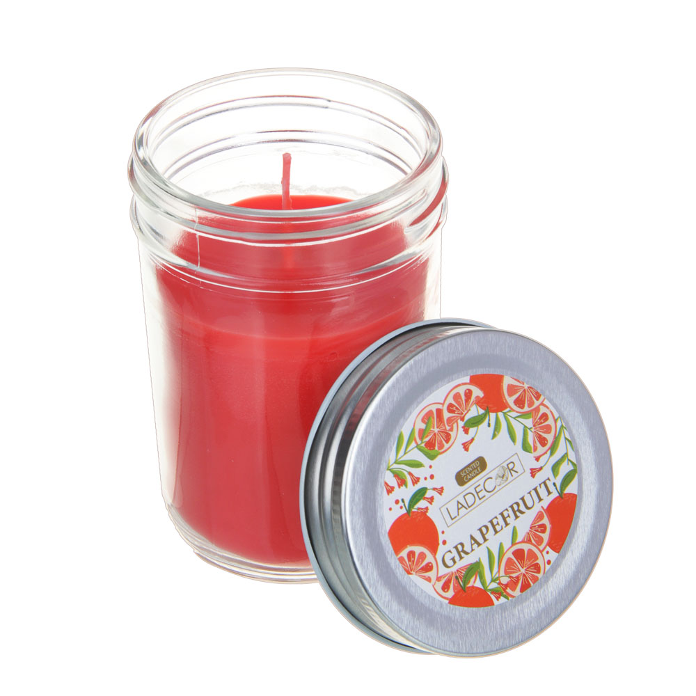 LADECOR Свеча ароматическая в стеклянном подсвечнике с крышкой, парафин, свеча 7,5x10,5 см, 6 цветов - #5