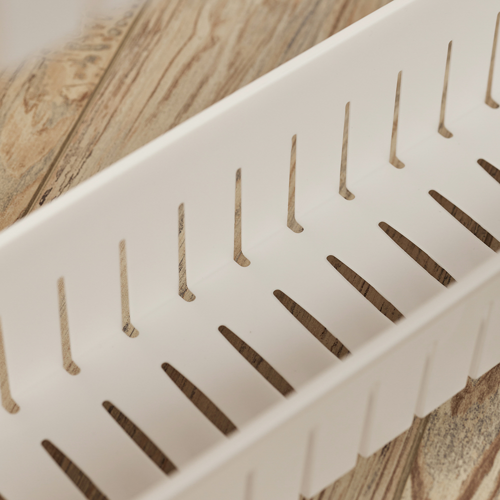 VETTA Этажерка узкая напольная на колесиках, 54х12х72см,3 полки с бортиками, пластик, белая - #10