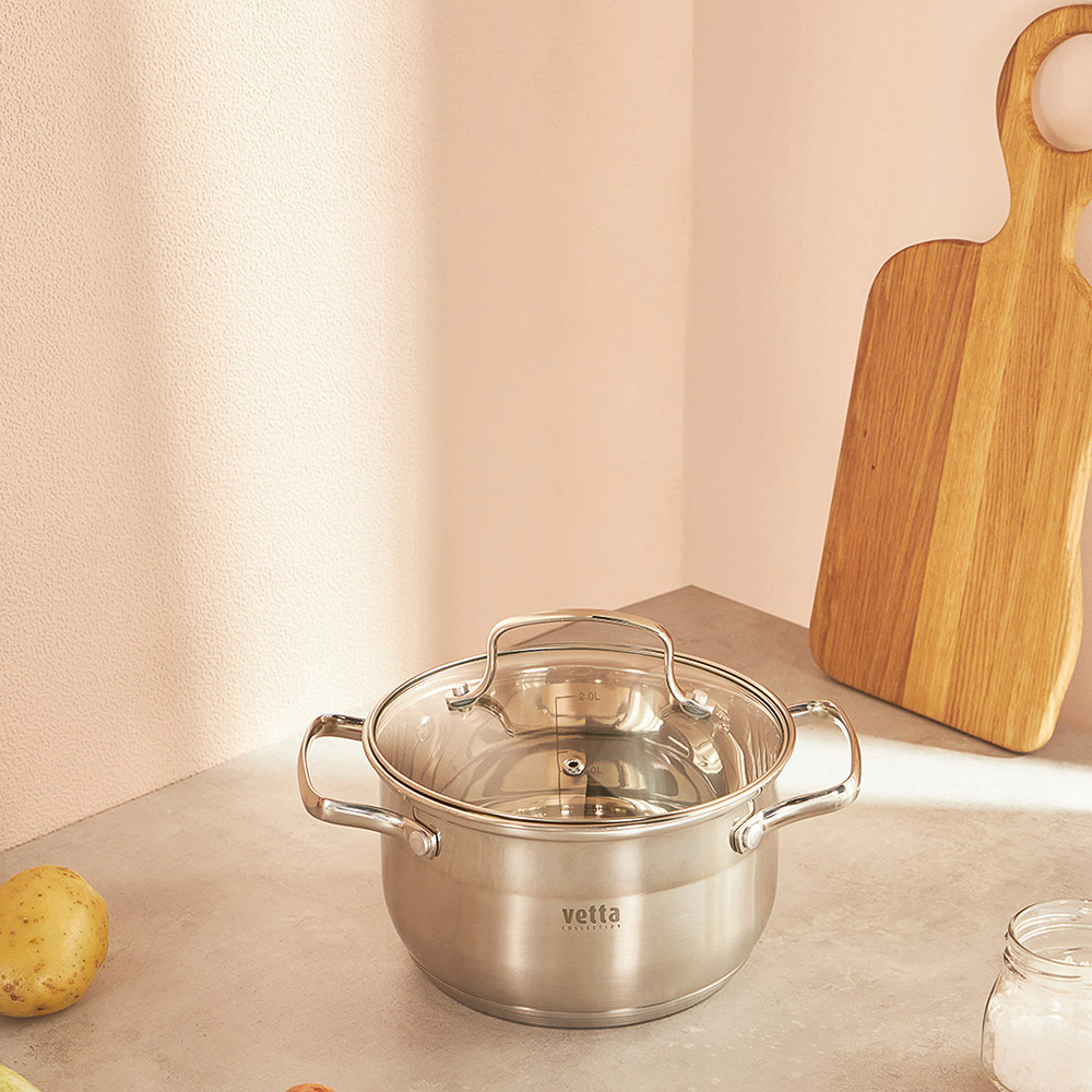 VETTA Берн Кастрюля 18х11см. 2,6л. со стекл. крышкой, индукция - #9