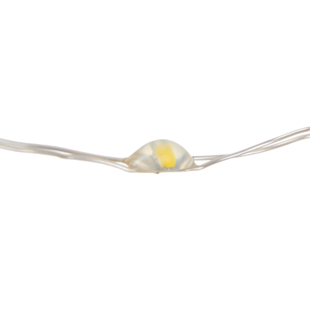 СНОУ БУМ Гирлянда эл. нить росы, 10м, 100LED, шампань, 8 режимов, провол. серебр. цвет, 3хАА - #2