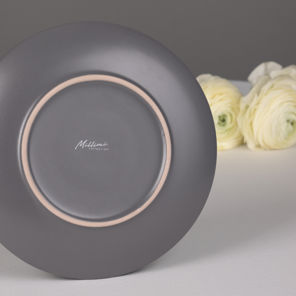MILLIMI Тарелка десертная 20х2.5см, керамика, графит - #8