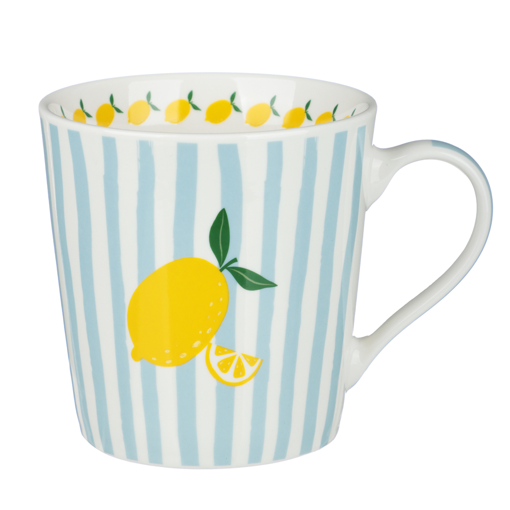Кружка Фрукты в полоску тм MILLIMI, 330мл, 2 дизайна, фарфор - #2