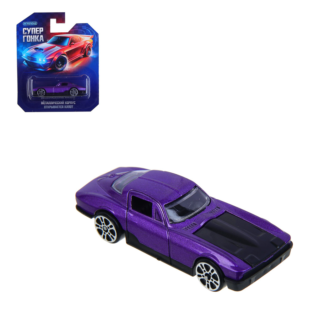 ИГРОЛЕНД Машинка "Супер гонки", металл, РР, 10,9х13 см, 24 дизайна - #1