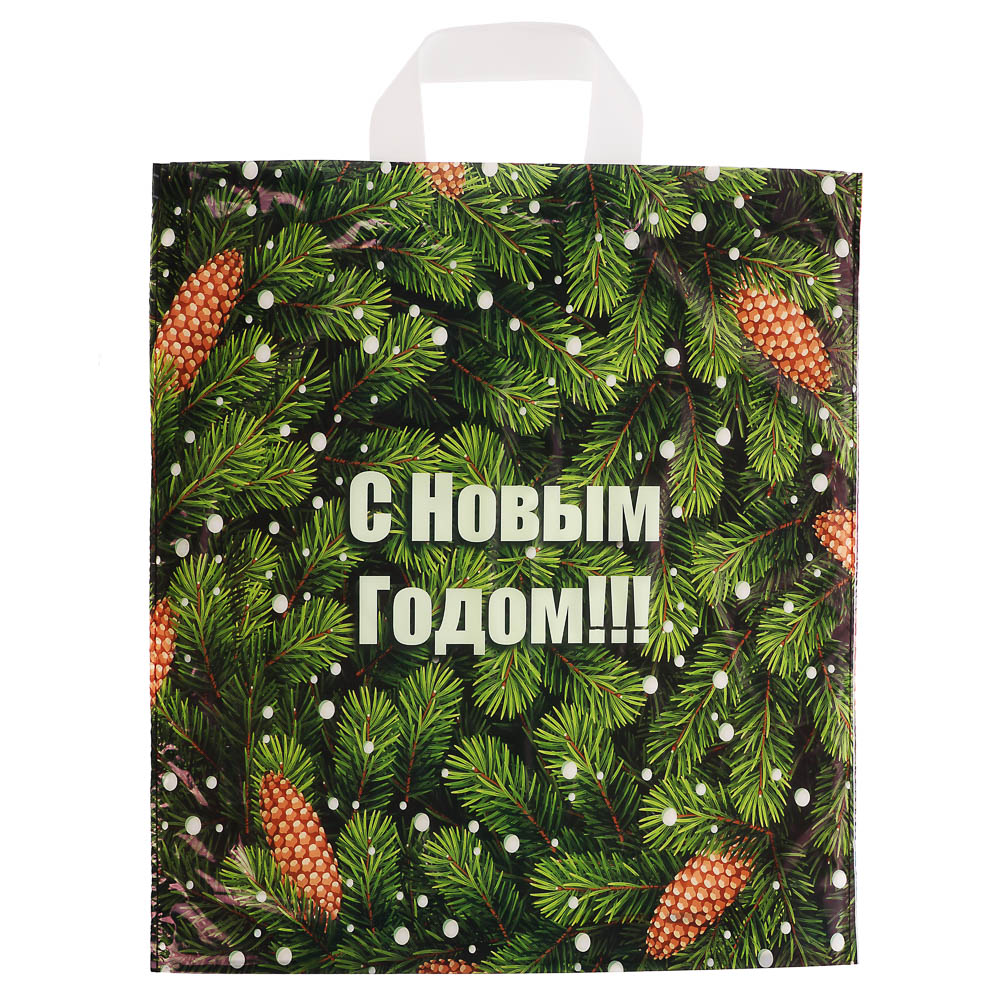 Пакет с петлевой ручкой 38*42+4, " Новый год»2 дизайна в асс. - #6