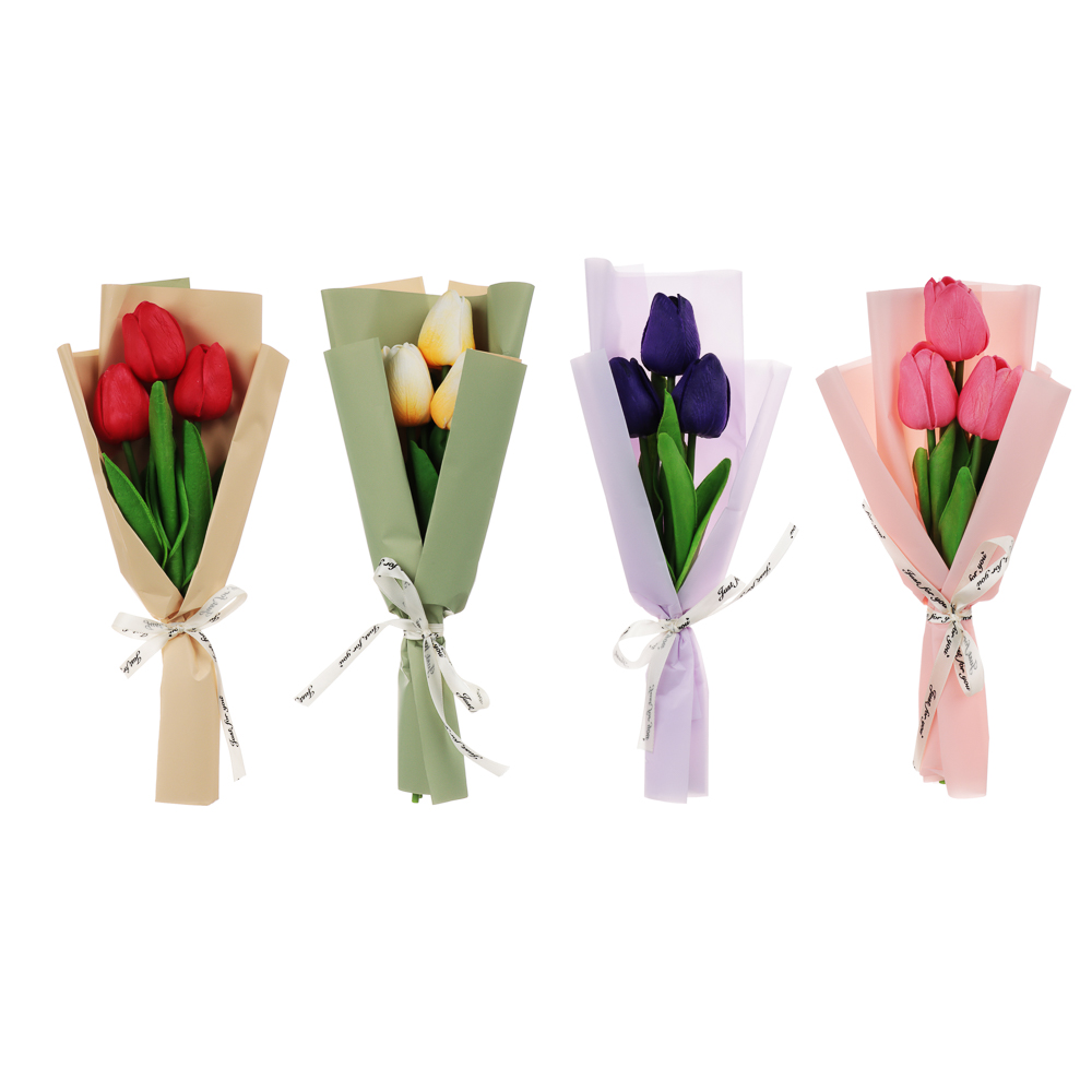 LADECOR Букет тюльпанов, материал PU, 36х13 см 4 цвета - #1