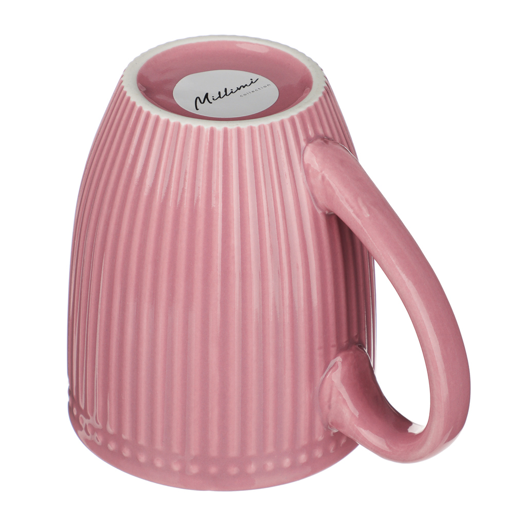 MILLIMI Набор кружек 4 шт, 380мл., цвет.однотон.рельеф, фарфор - #6