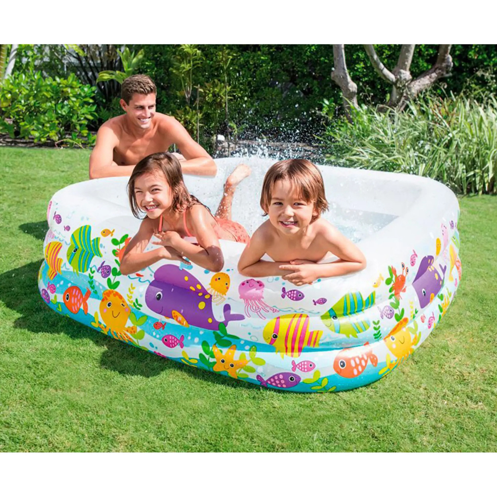 Надувной бассейн для детей INTEX 57471 Аквариум 159x159x50 см от 3 лет - #3