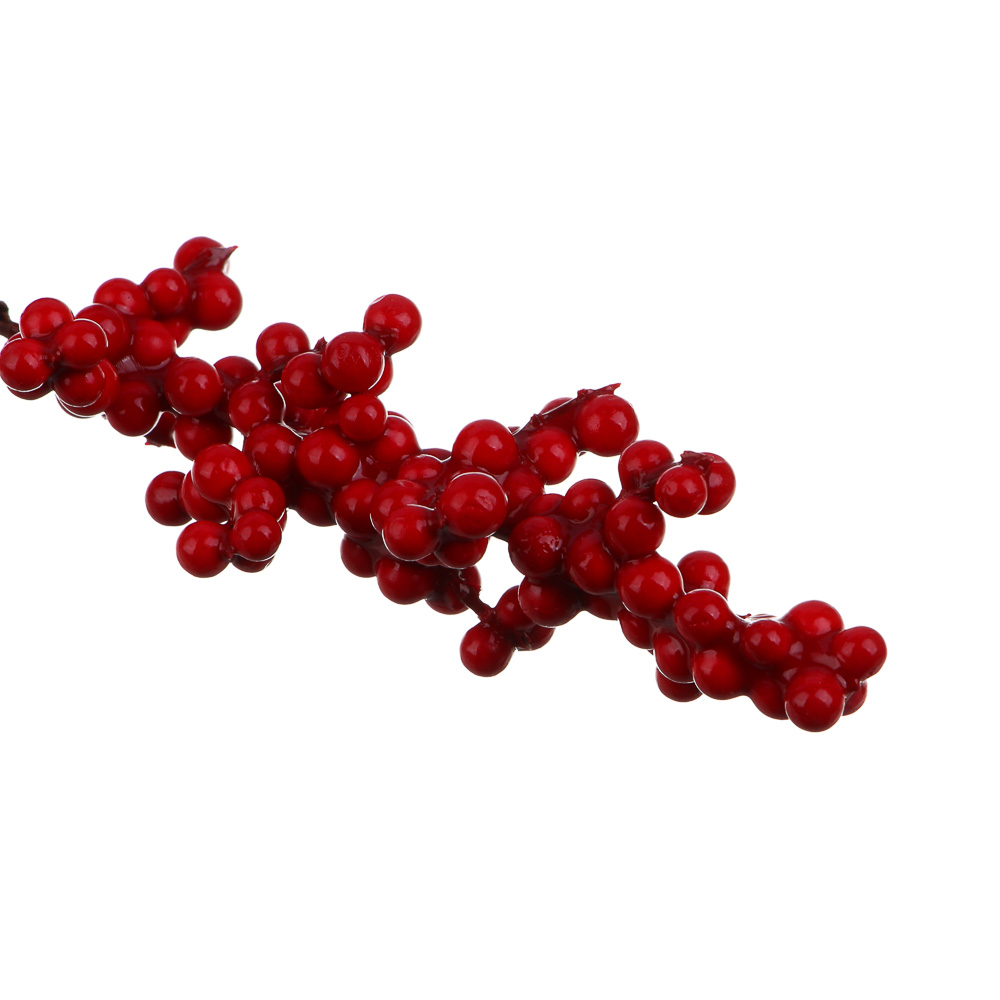 СНОУ БУМ Веточка с красными ягодами 37 см, пенопласт, металл - #3