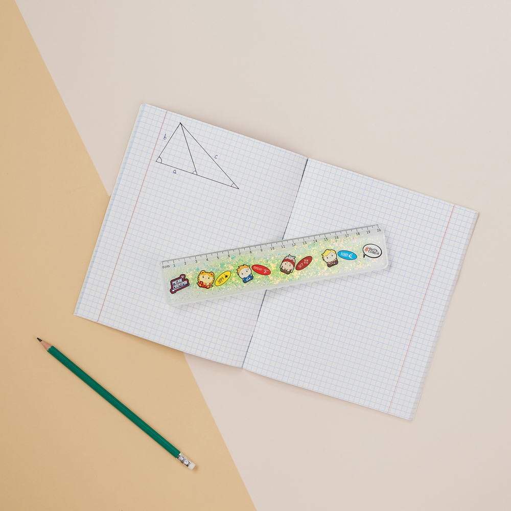 BY Русские Супергерои Линейка 20 см, принт, подвижные блестки в геле, "Кавай", 4 цвета - #16