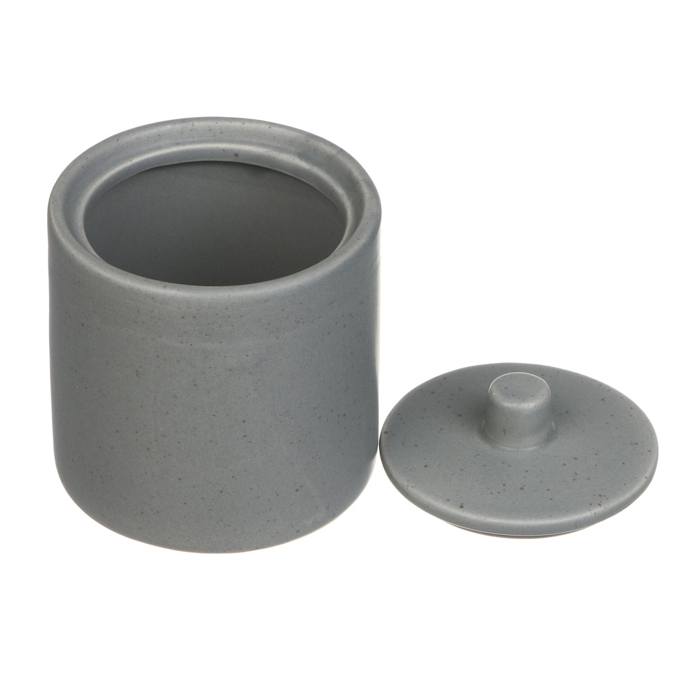 Ёмкость для ватных дисков с крышкой тм VETTA Сиена, доломит, серый, 9x9x10,5см - #3