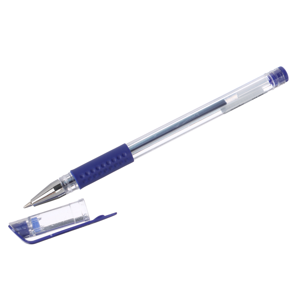Ручка гелевая с резиновым держателем 0,5мм, синяя - #3