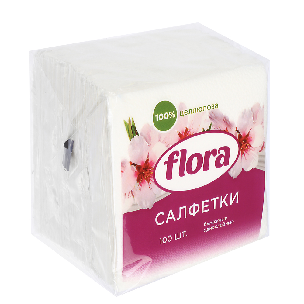 Салфетки бумажные однослойные 100 шт, п/у - #1