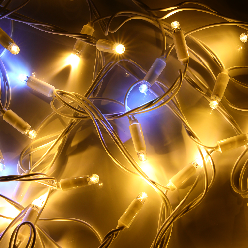 BY Эл.гирлянда бахрома уличная, 3x0.6х0.4м, 100LED,белый,пост.свеч.,ПВХ белый,коннект,IP65,220В - #8
