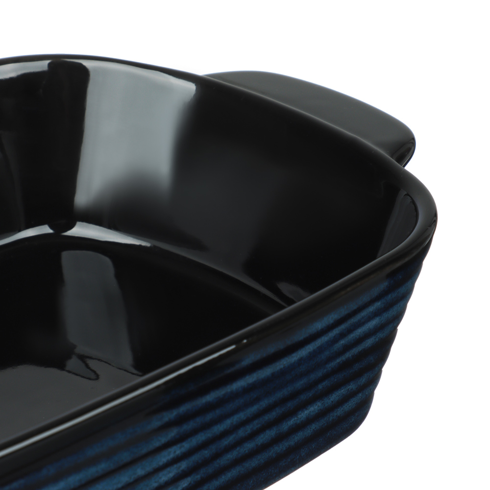 Форма для запекания и сервировки прямоугольная 28,7х17,3х6,1см тм MILLIMI синий, керамика - #3