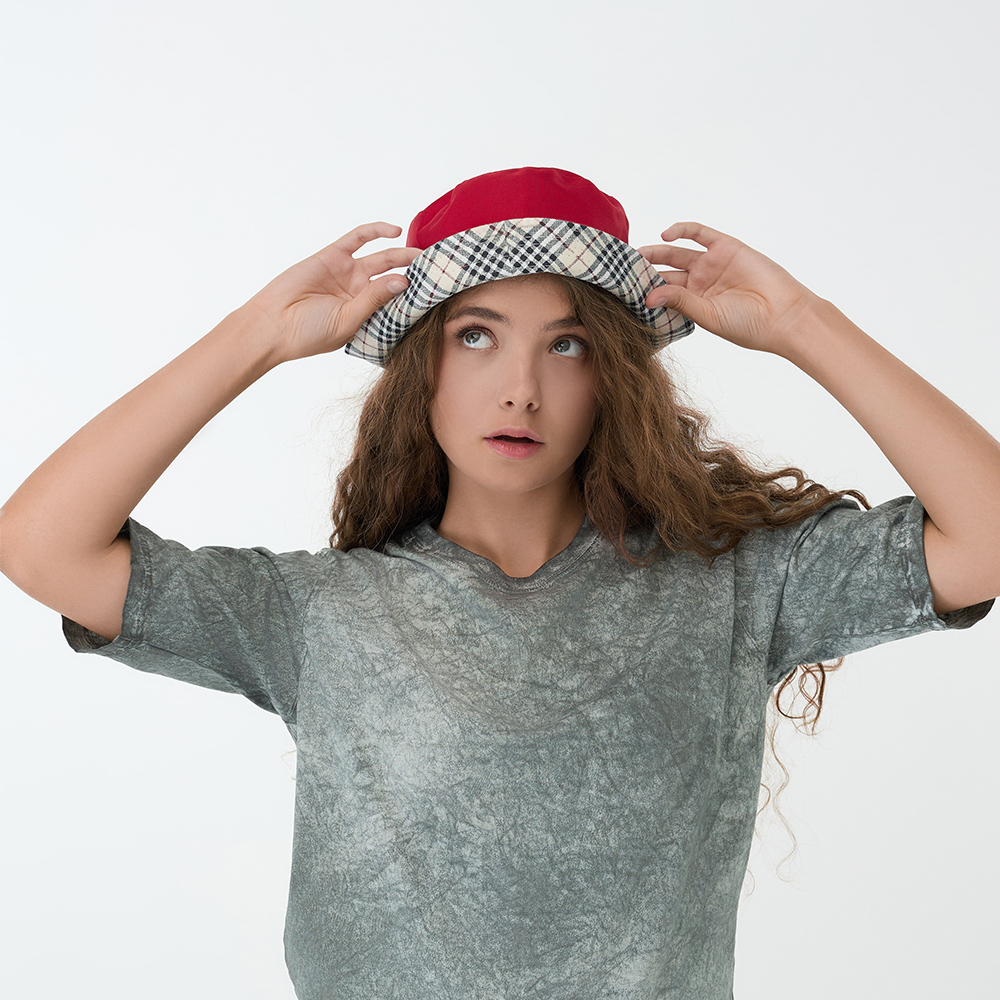 GALANTE Панама с цветным подкладом, р.56-58, 100% полиэстер, красный, ВЛ25-09, #2 - #7