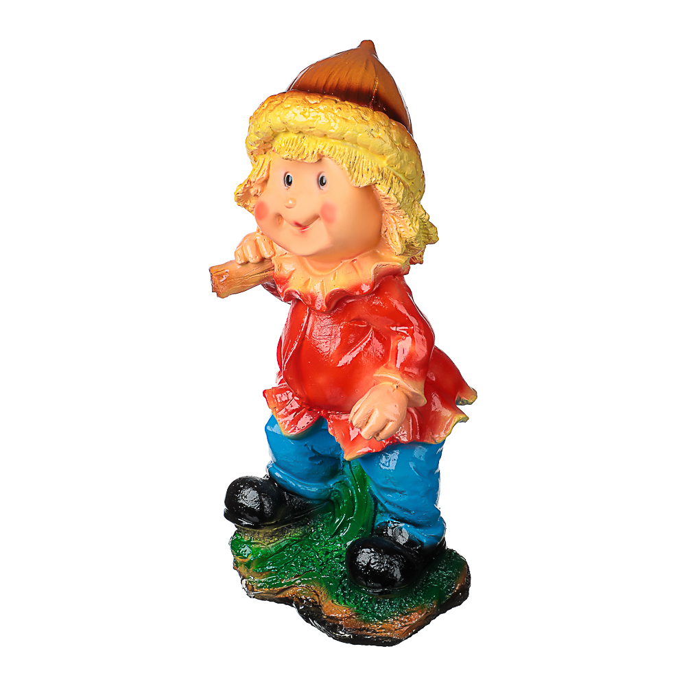 Фигура садовая Гномик с тяпкой 34х17см гипс - #4