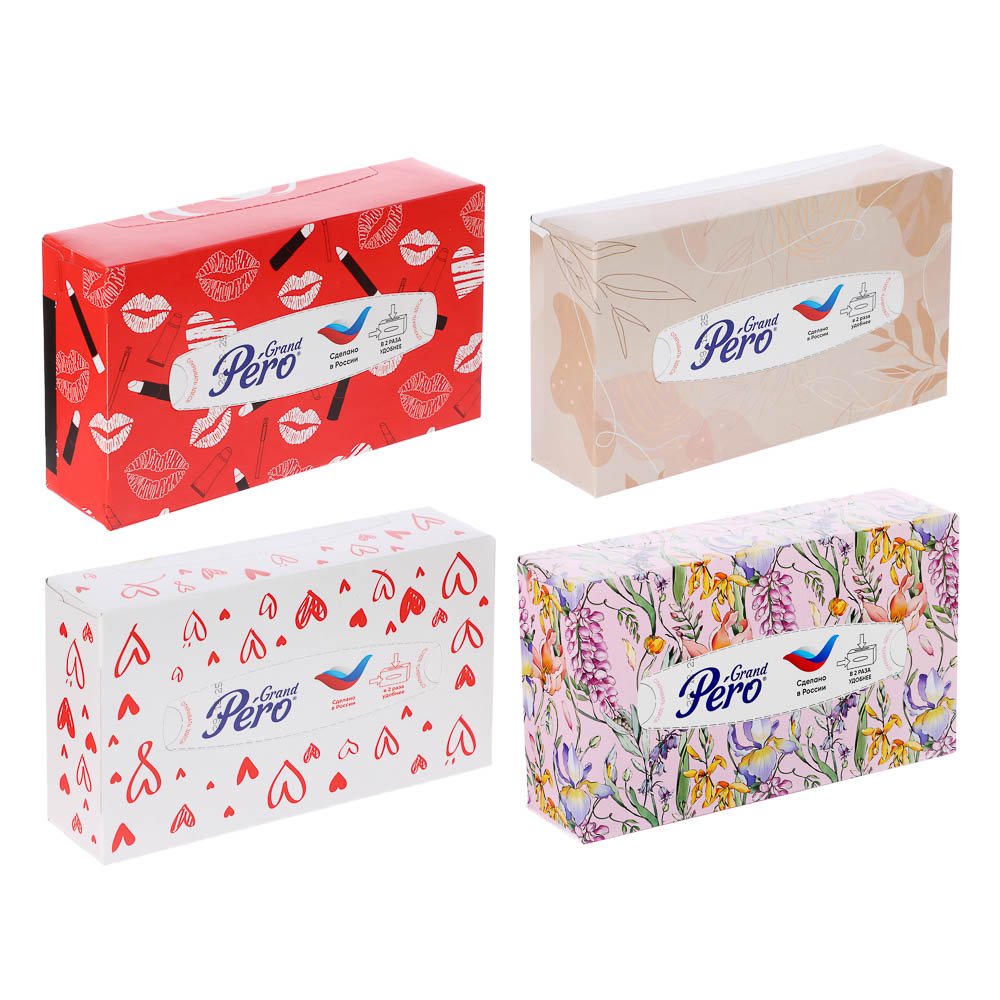 Салфетки универсальные бумажные GrandPero двухслойные, 4 дизайна, 100л - #1