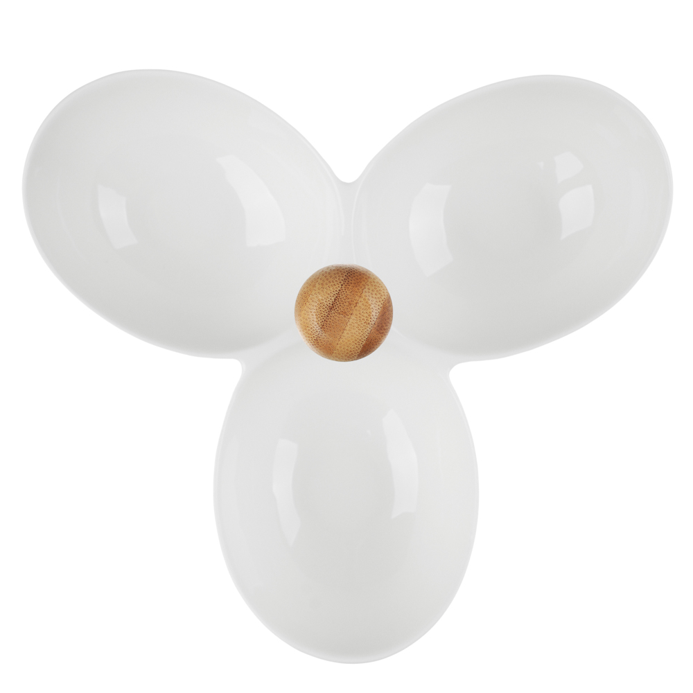 Менажница тм MILLIMI, 22,5х20.5х16см, фарфор, бамбук - #5