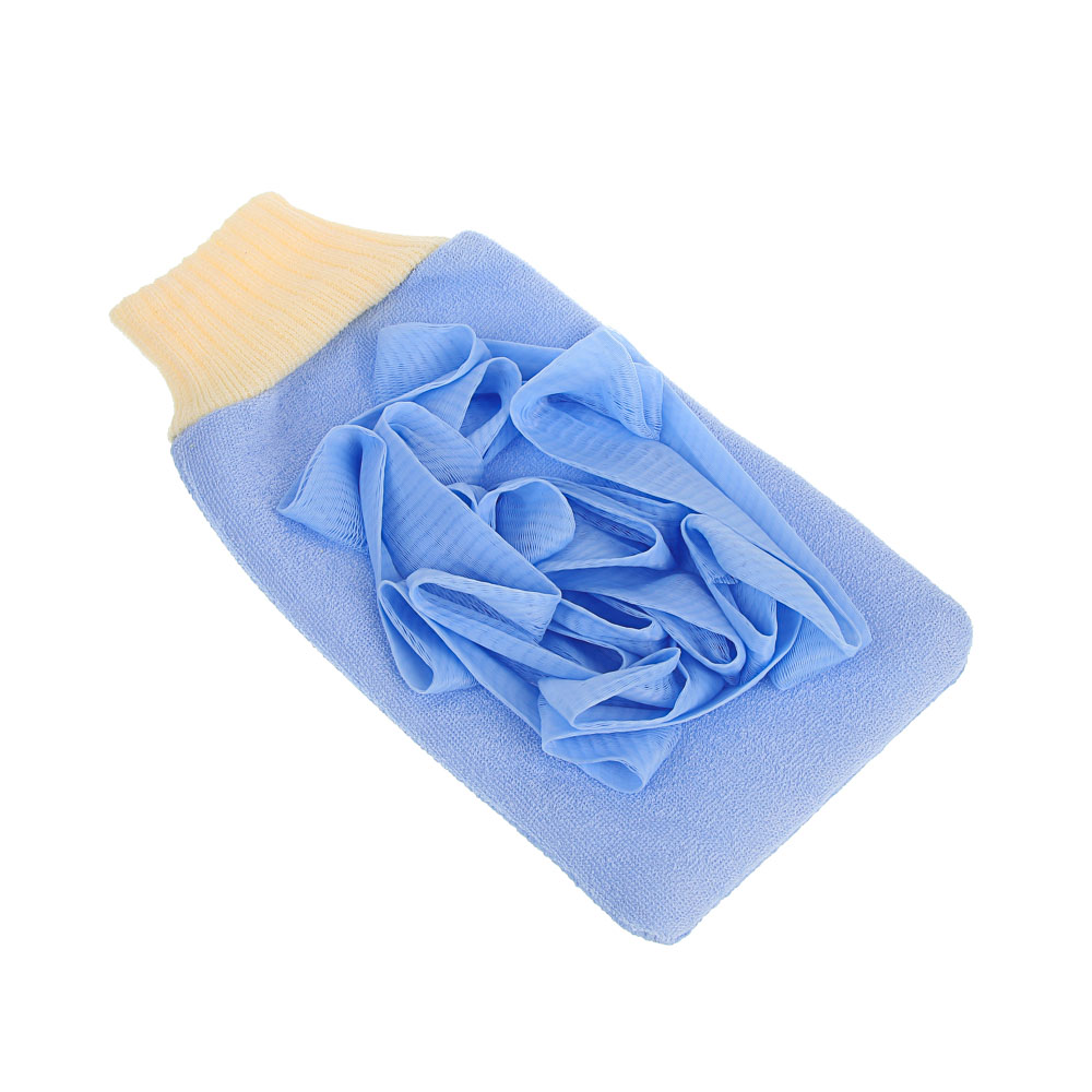 Мочалка варежка тм ЮL 2-х стороняя, РЕ, полиэстер, поролон, 23х13см, 3 цвета - #3