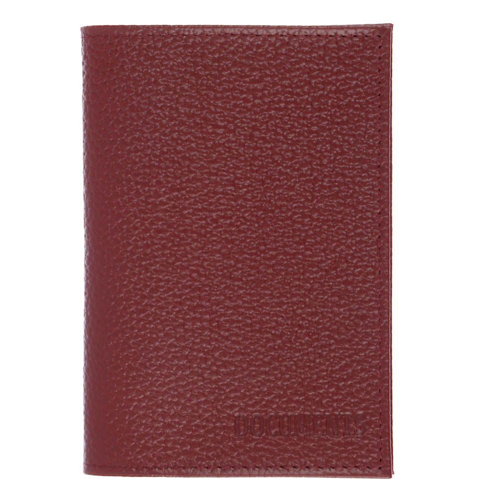 Обложка на паспорт, натур.кожа, бордовый флотер 120 / зеленый пулап 205) - #2