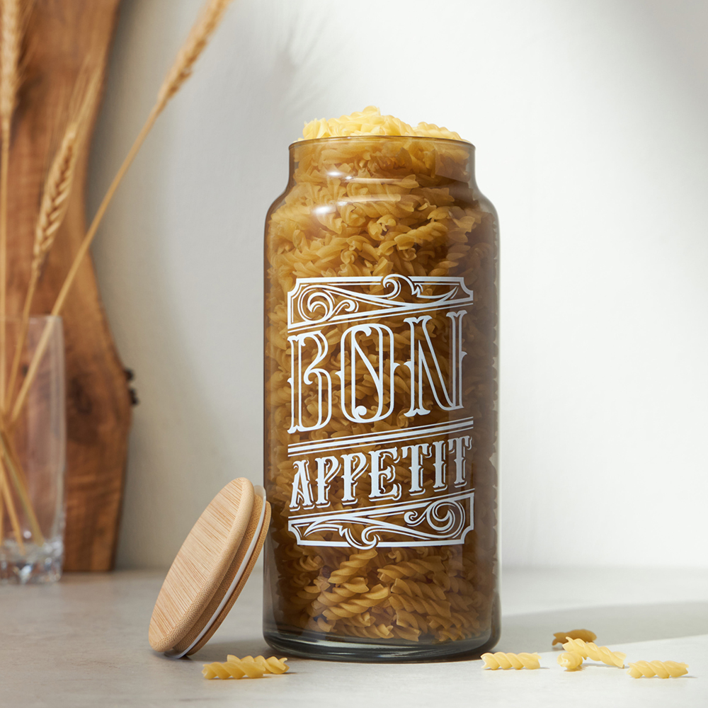 HEREVIN Бон Аппетит Банка для сыпучих продуктов с деревянной крышкой, стекло, 1400мл, 232002-266 - #7