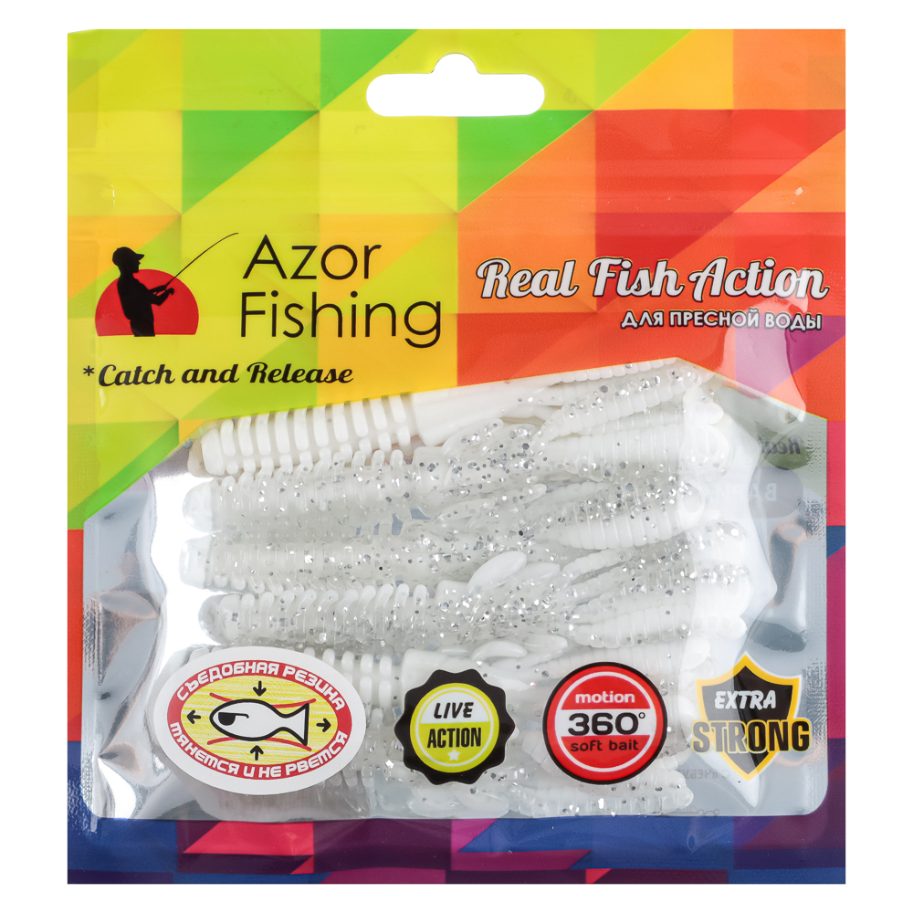 AZOR FISHING Набор силиконовых приманок "Кальмар" плавающая, съедобная, 75мм, 5шт, 5 цветов - #7
