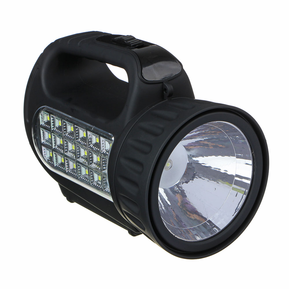 ЕРМАК Фонарь прожектор аккумуляторный18 SMD + 1 Вт LED, шнур 220В, резинопластик, 18x11 см - #1