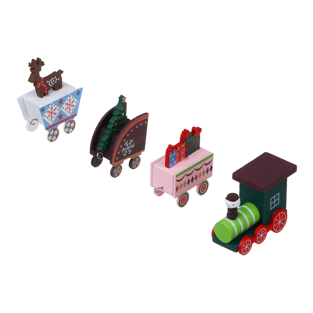 СНОУ БУМ Декор новогодний "Паровозик" 18,5-19,5х2,5х4,5-6,5см, МДФ, сталь, 3 дизайна - #5