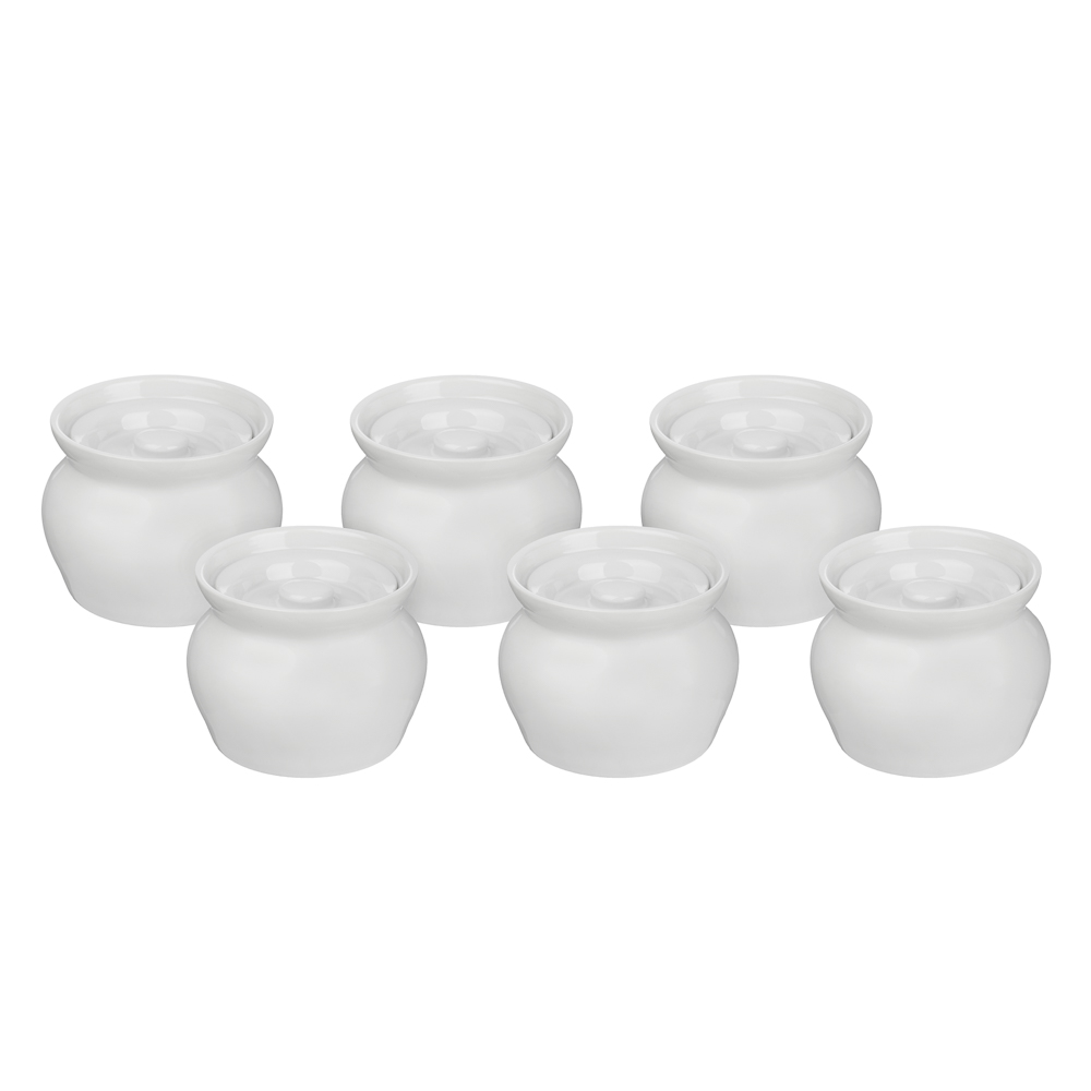 MILLIMI Набор из 6-ти горшочков, 400 мл, керамика, белый - #1