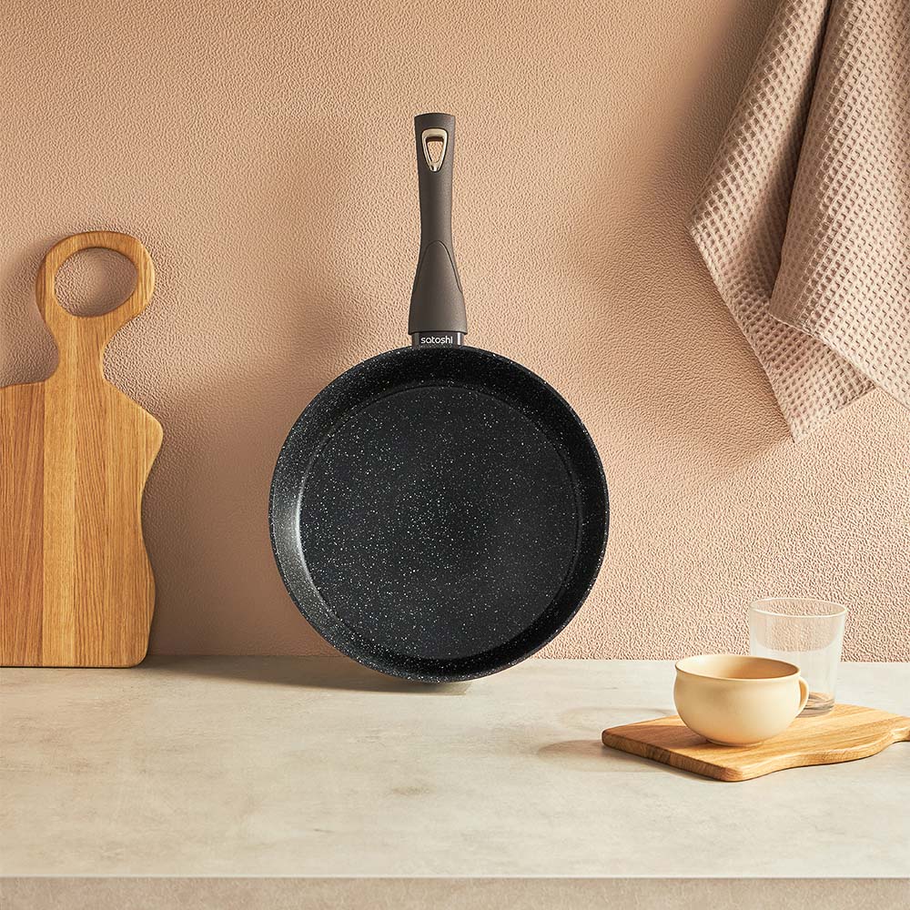 SATOSHI Валькур Сковорода литая глубокая d=28см, антипригарное покрытие мрамор, индукция - #9
