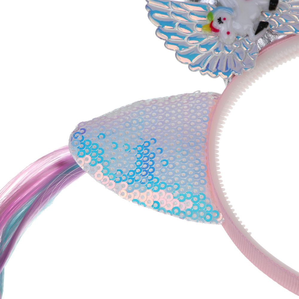 СНОУ БУМ Ободок "Единорог", диаметр 11,5см, пластик, полиэстер - #5