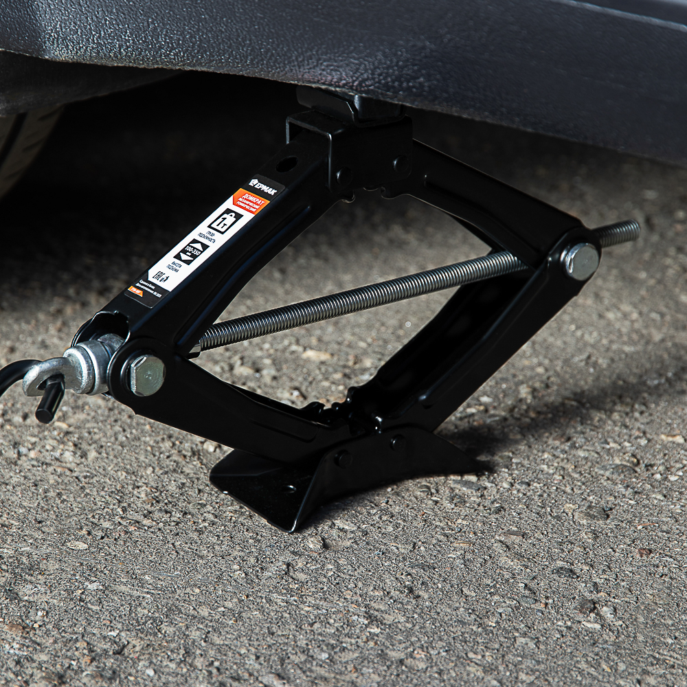 ЕРМАК Домкрат механический ромбический 1,0т, высота подъема 100-350мм, резиновая площадка - #14