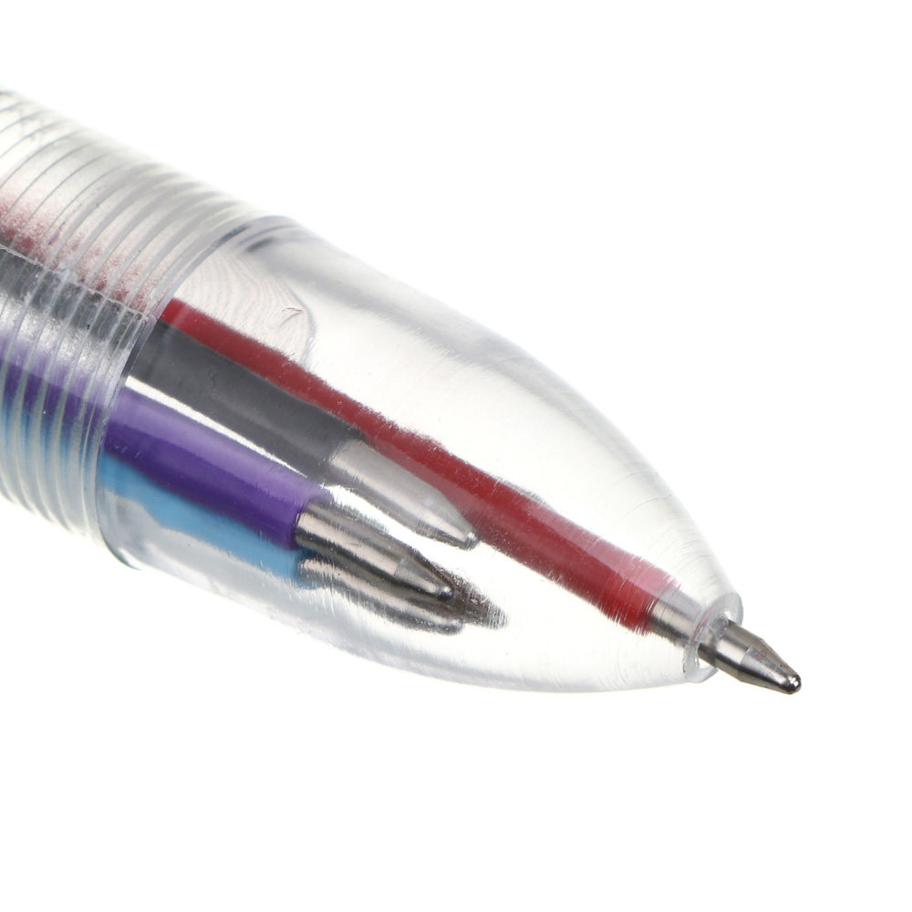 Авторучка шариковая ClipStudio 6 цветов, прозрачный корпус, наконечник 0,7 мм - #3
