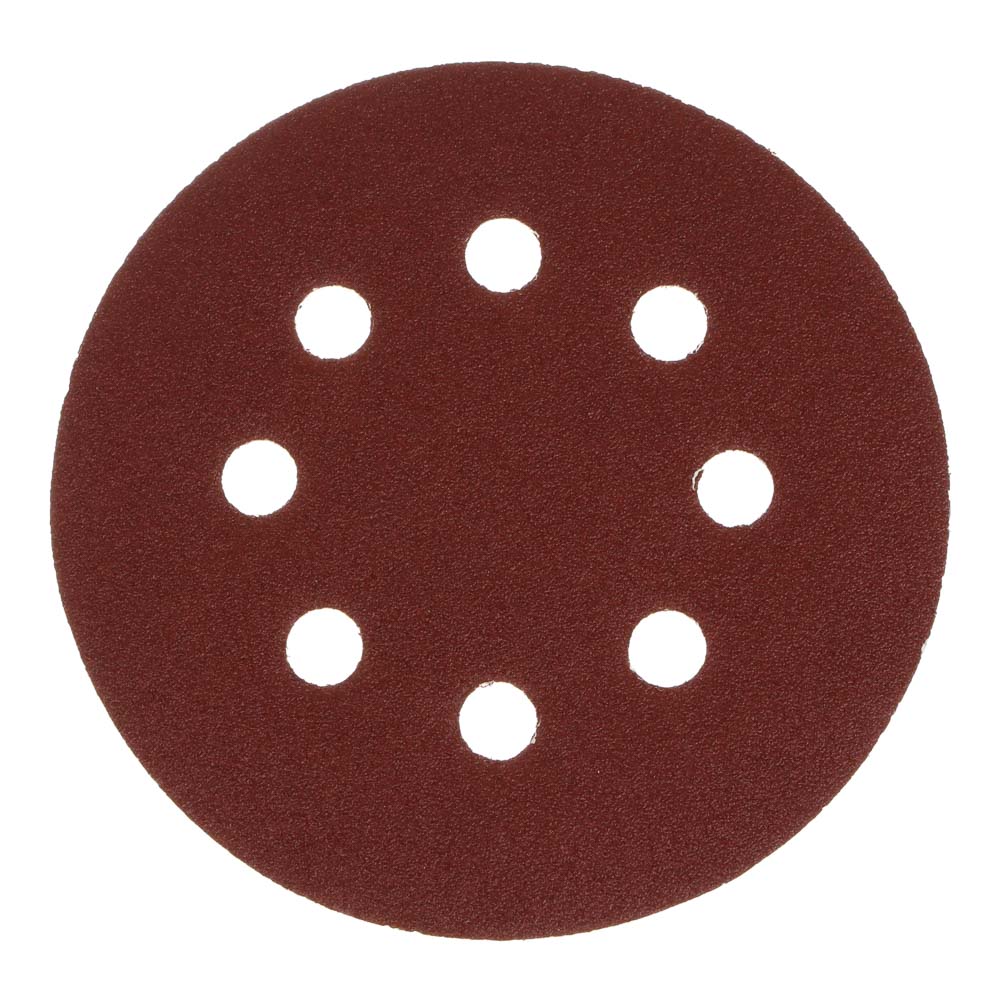 ЕРМАК Круг шлифовальный из абразивной бумаги на велкро основе, 8 отверстий, P60, 125 мм, 5шт. - #4