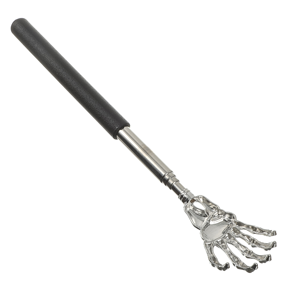 Чесалка для спины раздвижная металлическая 21-60см черная - #20