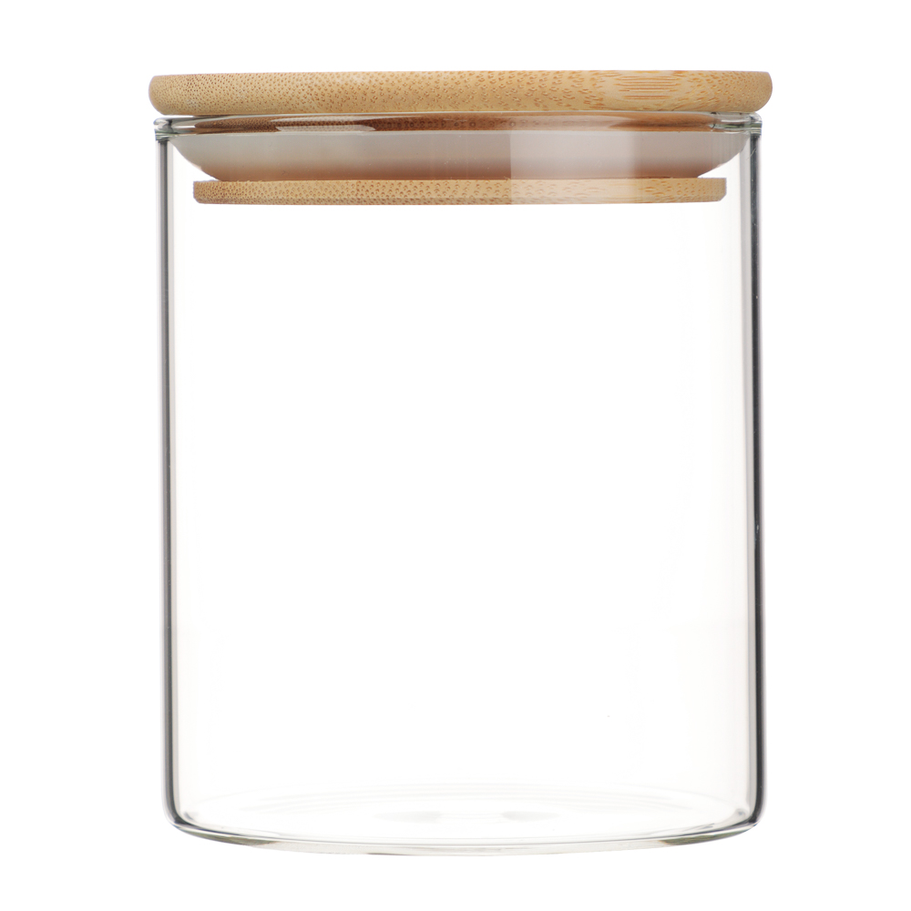 VETTA ЭКО Эллипс Банка для хранения 450мл, 10х8,5см, стекло, бамбук - #3