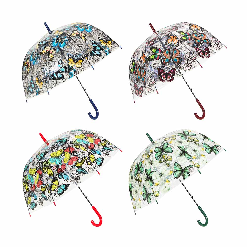 Зонт-трость женский, сплав, пластик, ПВХ, 60см, 8 спиц, 4 дизайна - #1