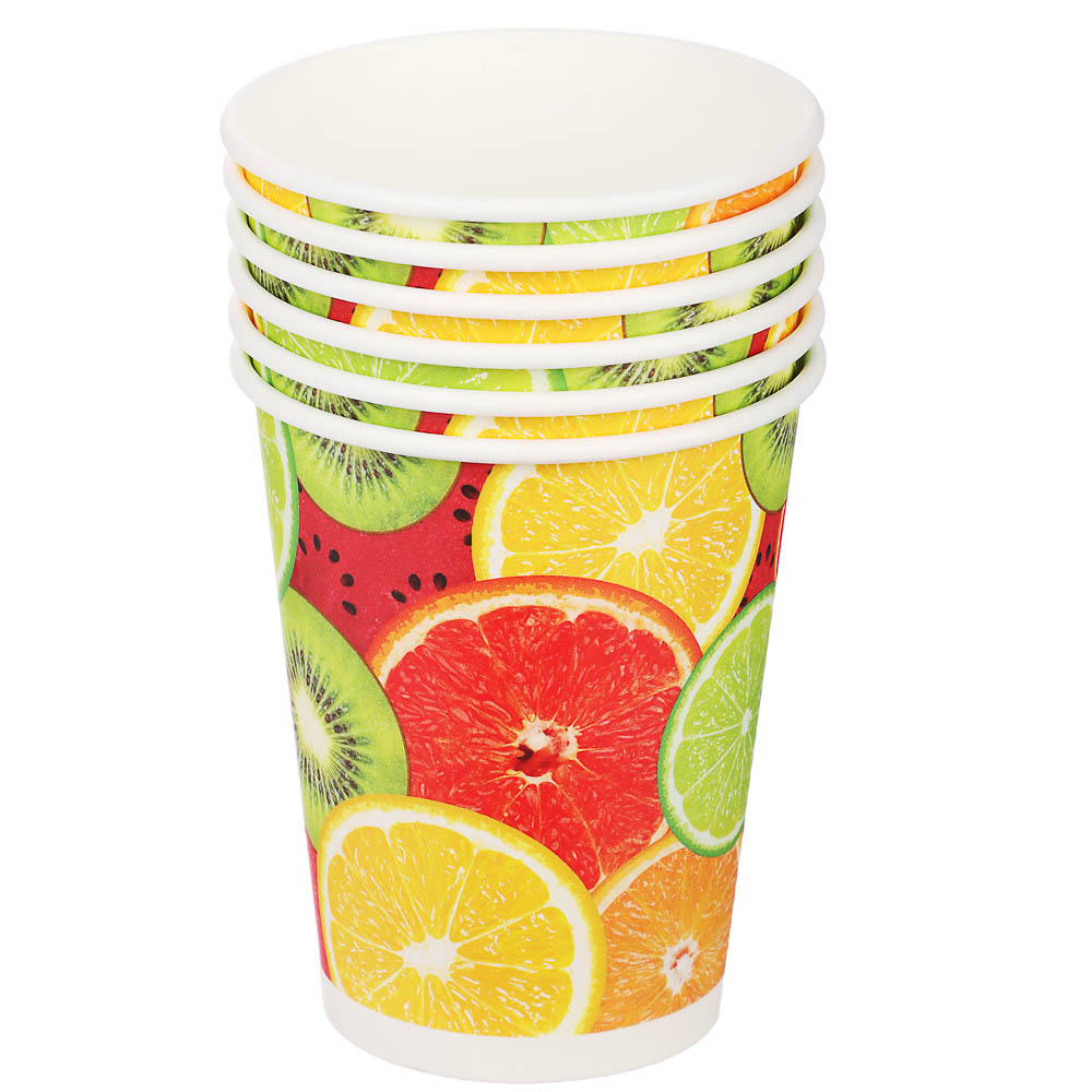 Набор бумажных одноразовых стаканов 6 шт, 250 мл, диз. 3 - #3