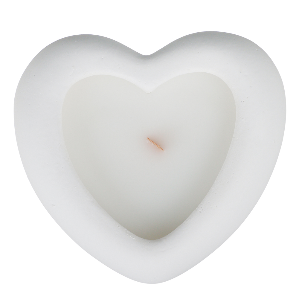 Свеча парафиновая, в подсвечнике, сердечко белое, 5,6x17,3x16 см - #2