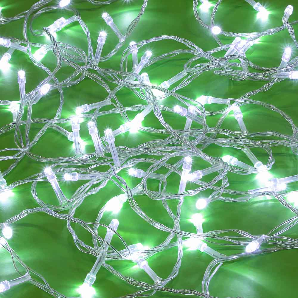 СНОУ БУМ Гирлянда эл. вьюн 14м, 180 LED, белый, пост. свечение, ПВХ прозрачный, 220В - #1