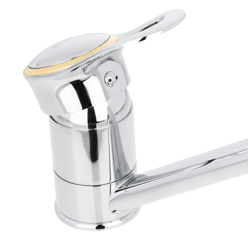 Смеситель для кухни, однорычажный, низкий излив 25см, хром/золото, 1S25/0 - #3