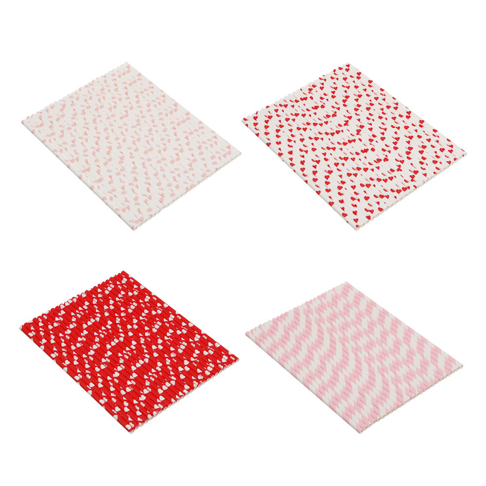 Набор трубочек для напитков тм Fntastic, 19,5 см, бумага, 25 шт, 4 дизайна - #1