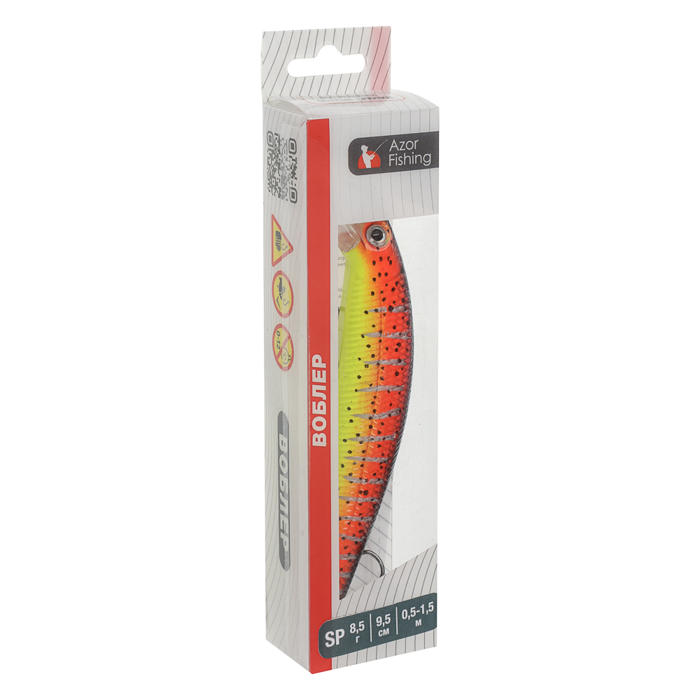 Воблер "Фэт Минноу" тм AZOR FISHING, SS, 8,5 гр, 95мм, 0,5-1,5м, 5 цветов - #8