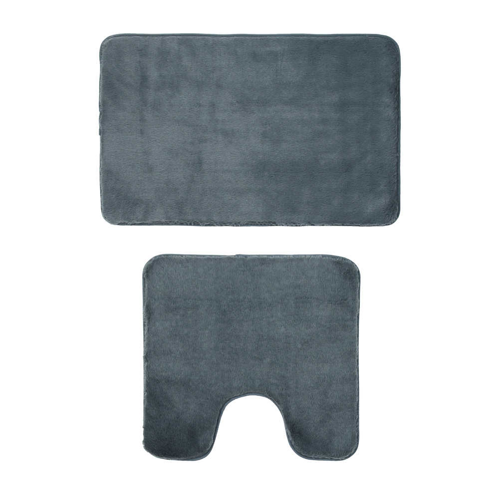 Набор ковриков для ванной комнаты тм VETTA Ленни, искусств.мех, полиэстер, 50x80см+50x50см, 2 цвета - #2