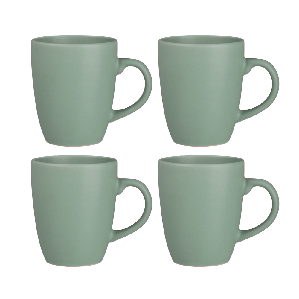 MILLIMI Набор стол.посуды 16пр(тар26см*4, тар20см*4, салатн650мл*4, кружка340мл*4) керамика, оливков - #8