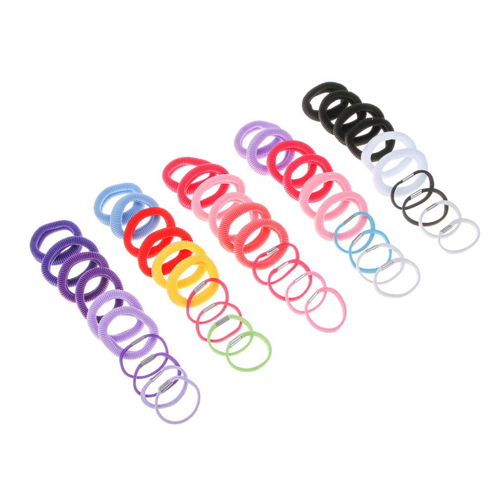 ЮНИLOOK Резинки для волос 10шт, d4/4,5см, полиэстер, 5 миксов цветов, ACS-86 - #5